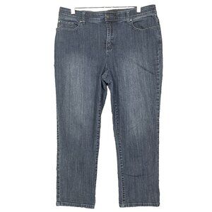 Chicos Jeans Womens 1 US 8 Medium Crop Blue Fabulously Slimming Straight Stretch